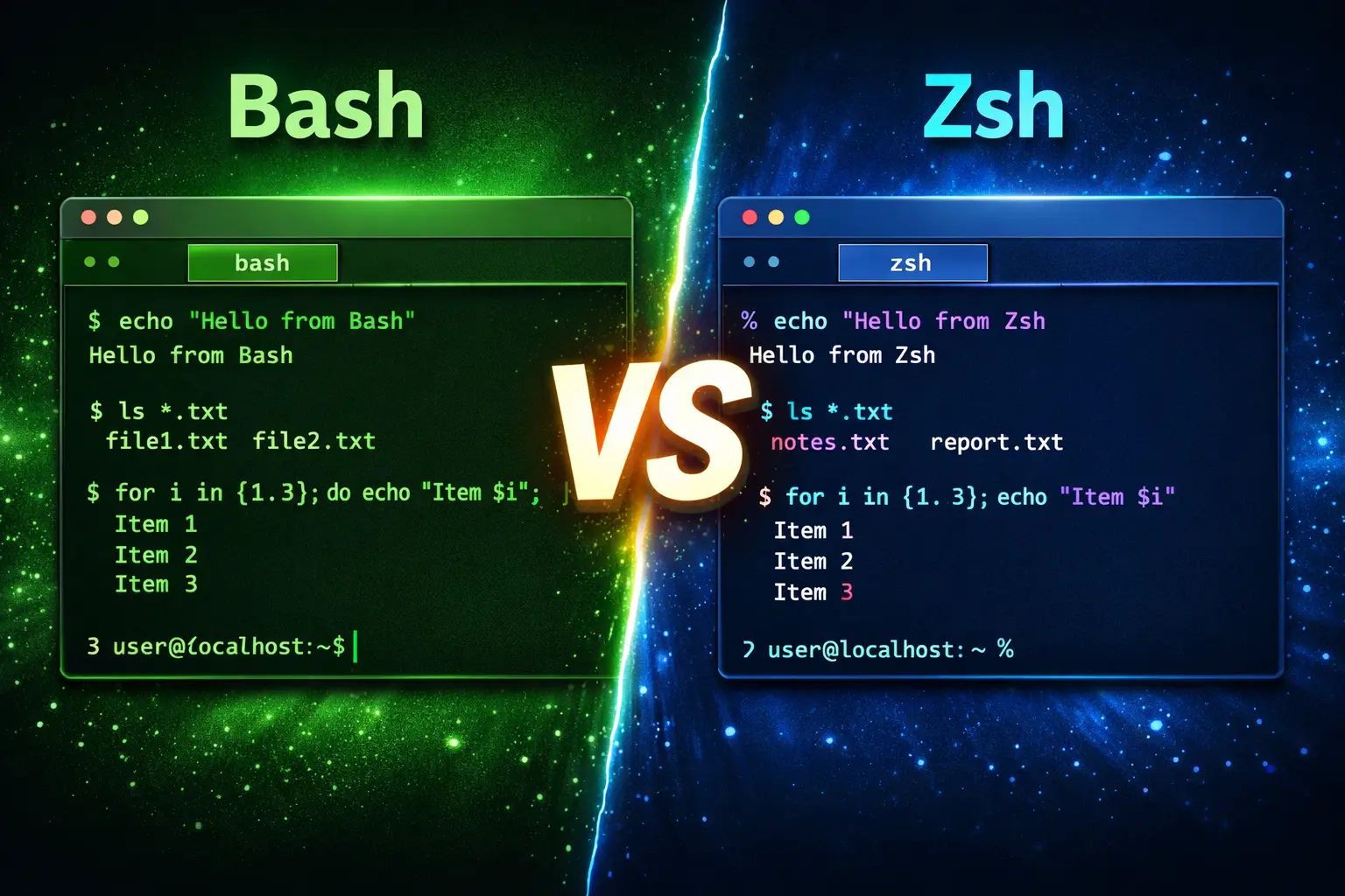 Bash vs Zsh: The Complete Hands-On Comparison