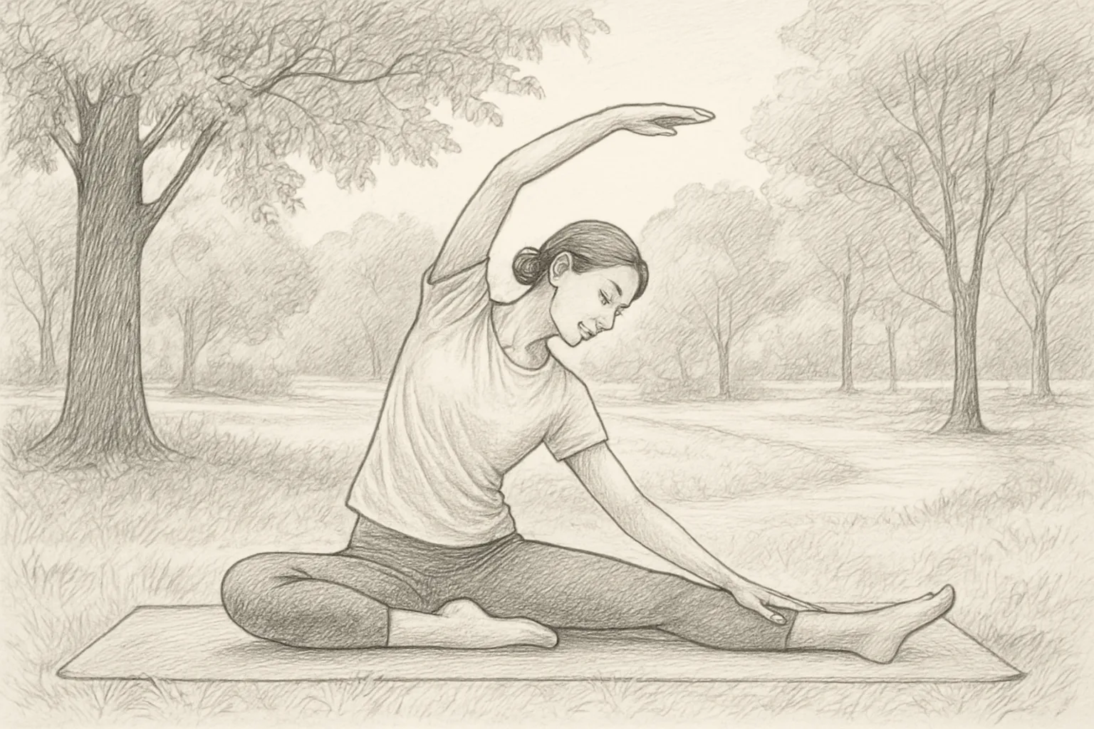 Person practicing gentle stretching exercises at home