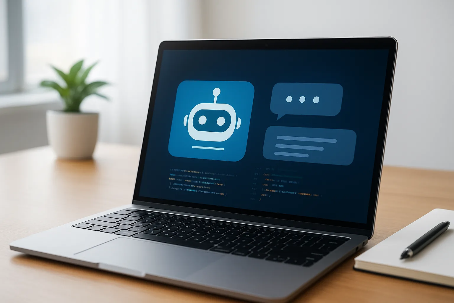 A developer coding a Q&A bot with OpenAI API integration.
