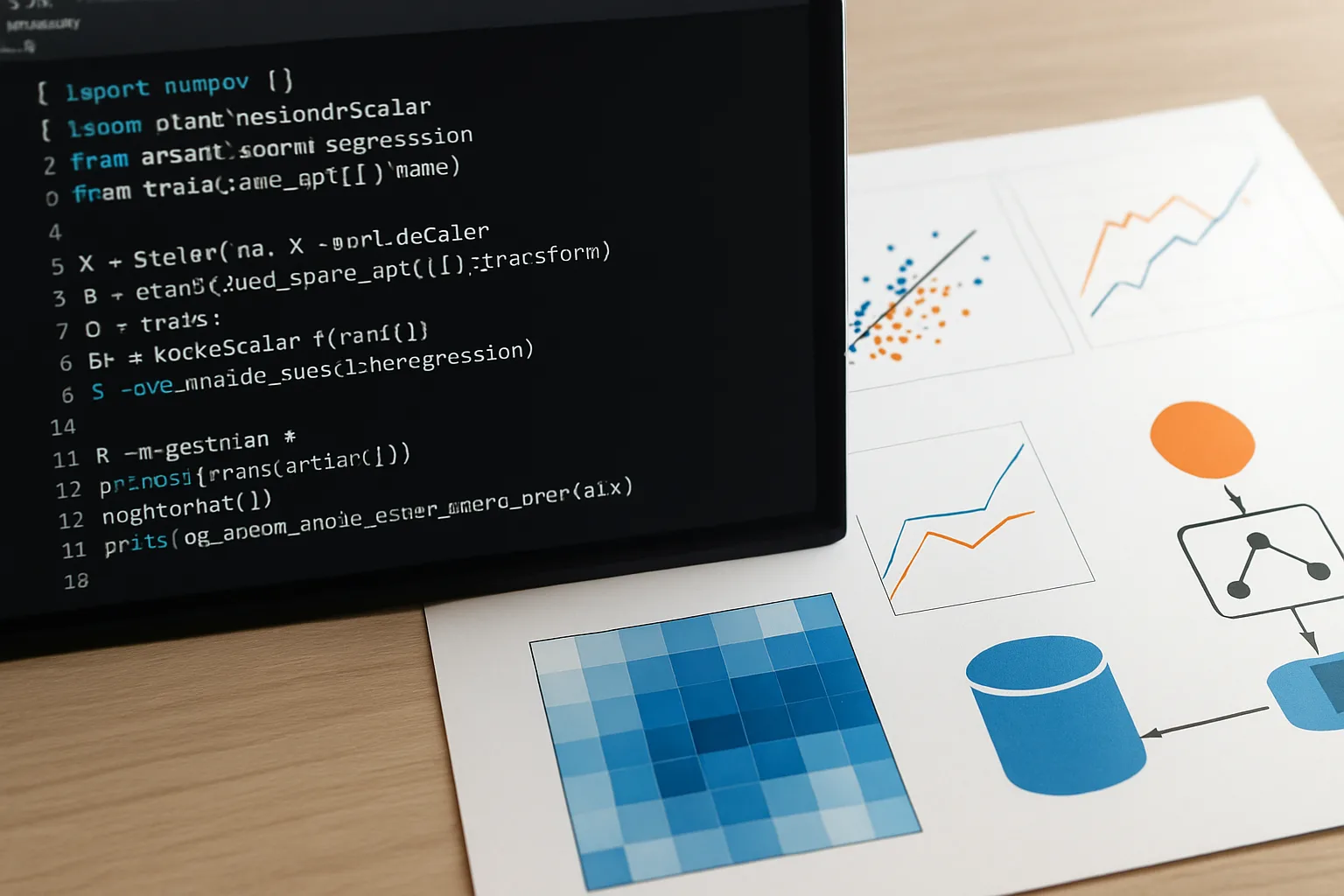 Python code snippet showing a simple machine learning model built with Scikit-learn libraries.