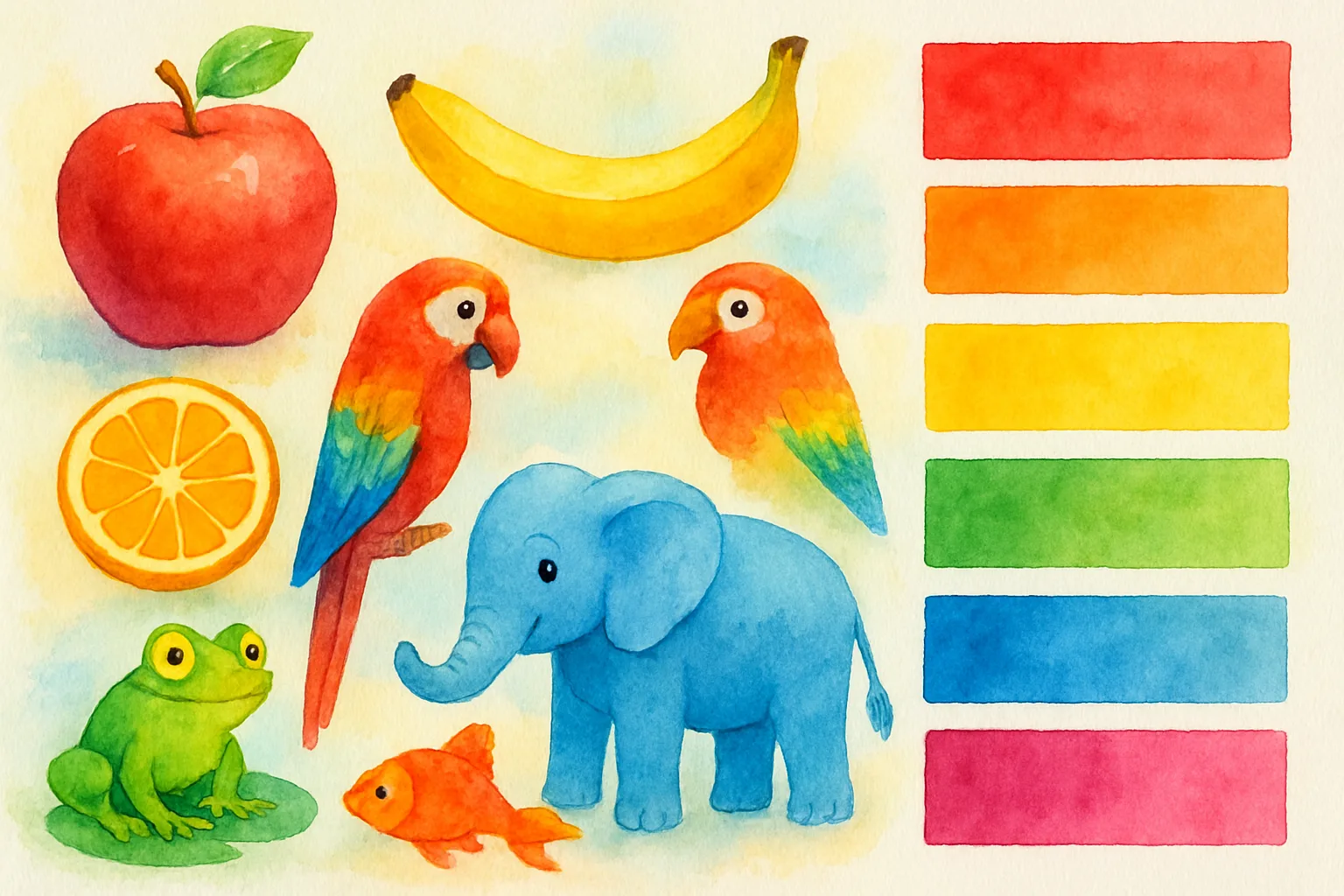 Learn Hindi: Fruits, Colours and Animals