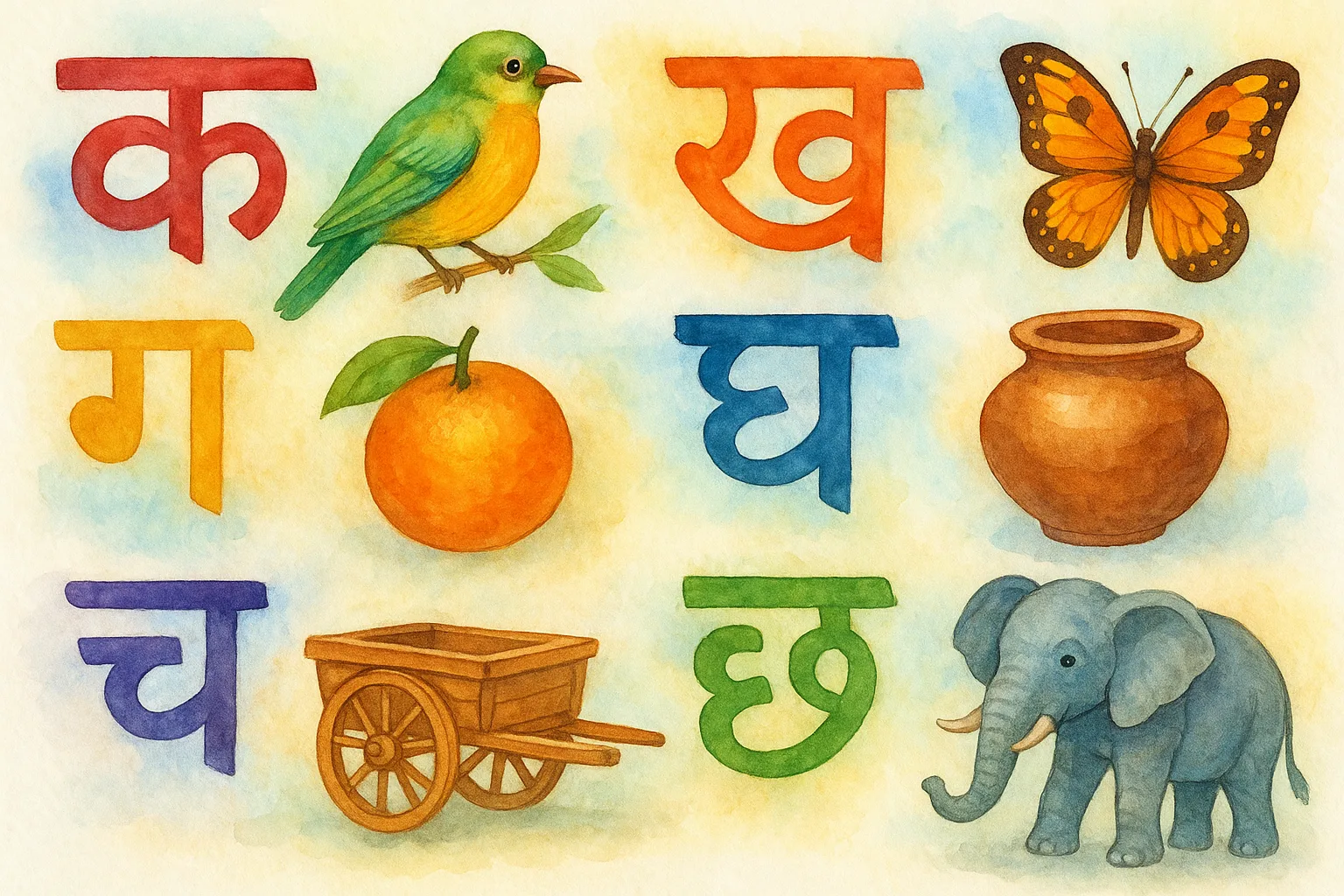 Learn Hindi: Consonant Picture Matching Game