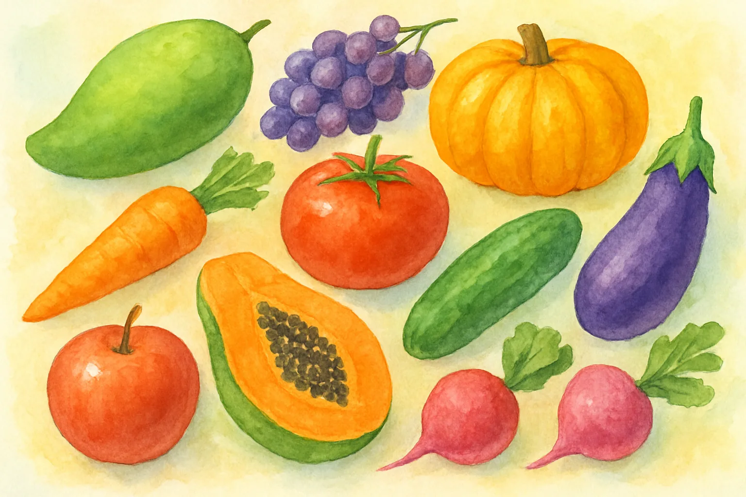 Learn Hindi: Food and Colour Picture Quiz