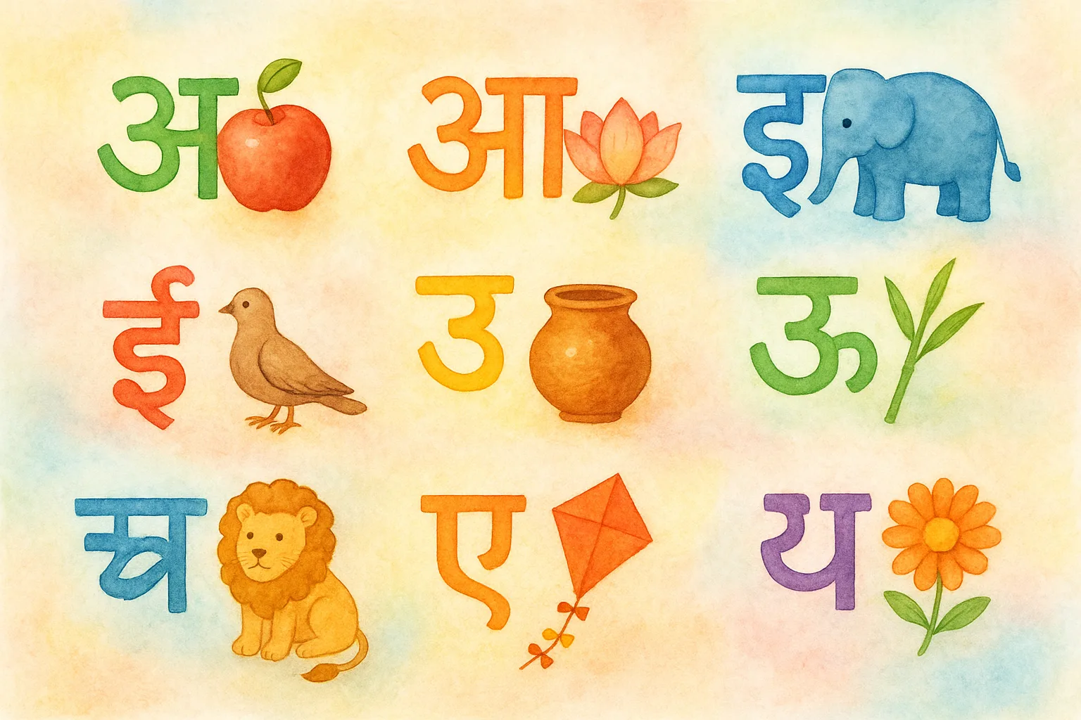 Learn Hindi: Match Words to Starting Letters