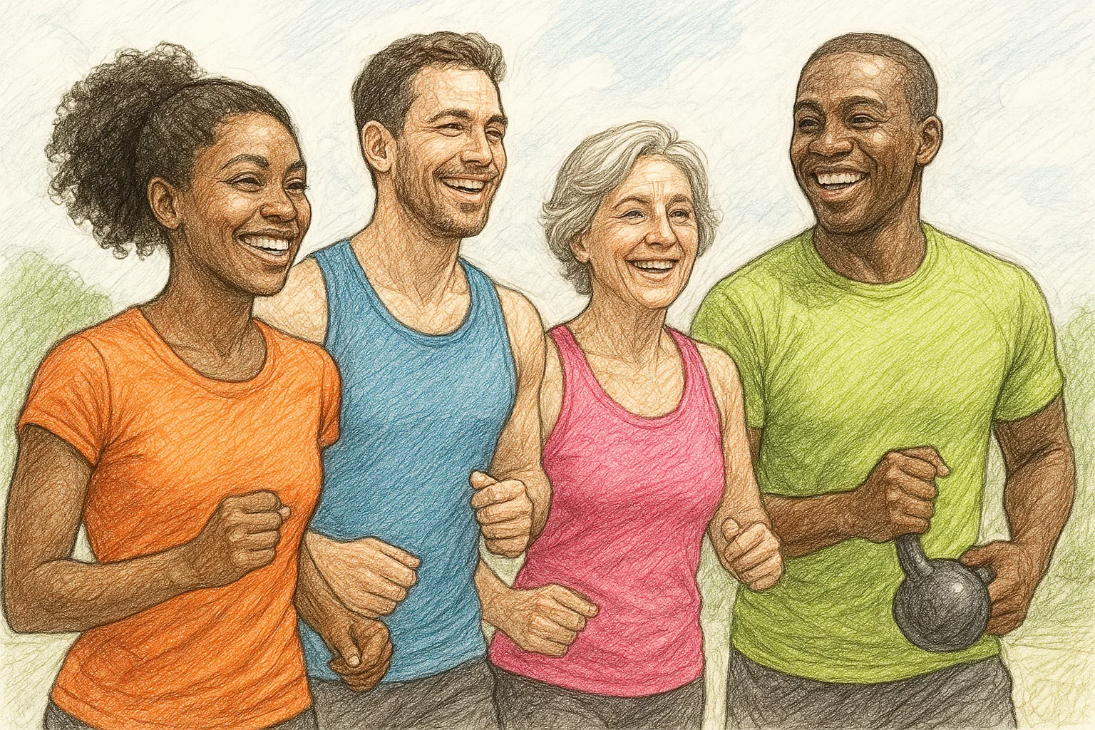 Person exercising with a smile in a bright gym environment