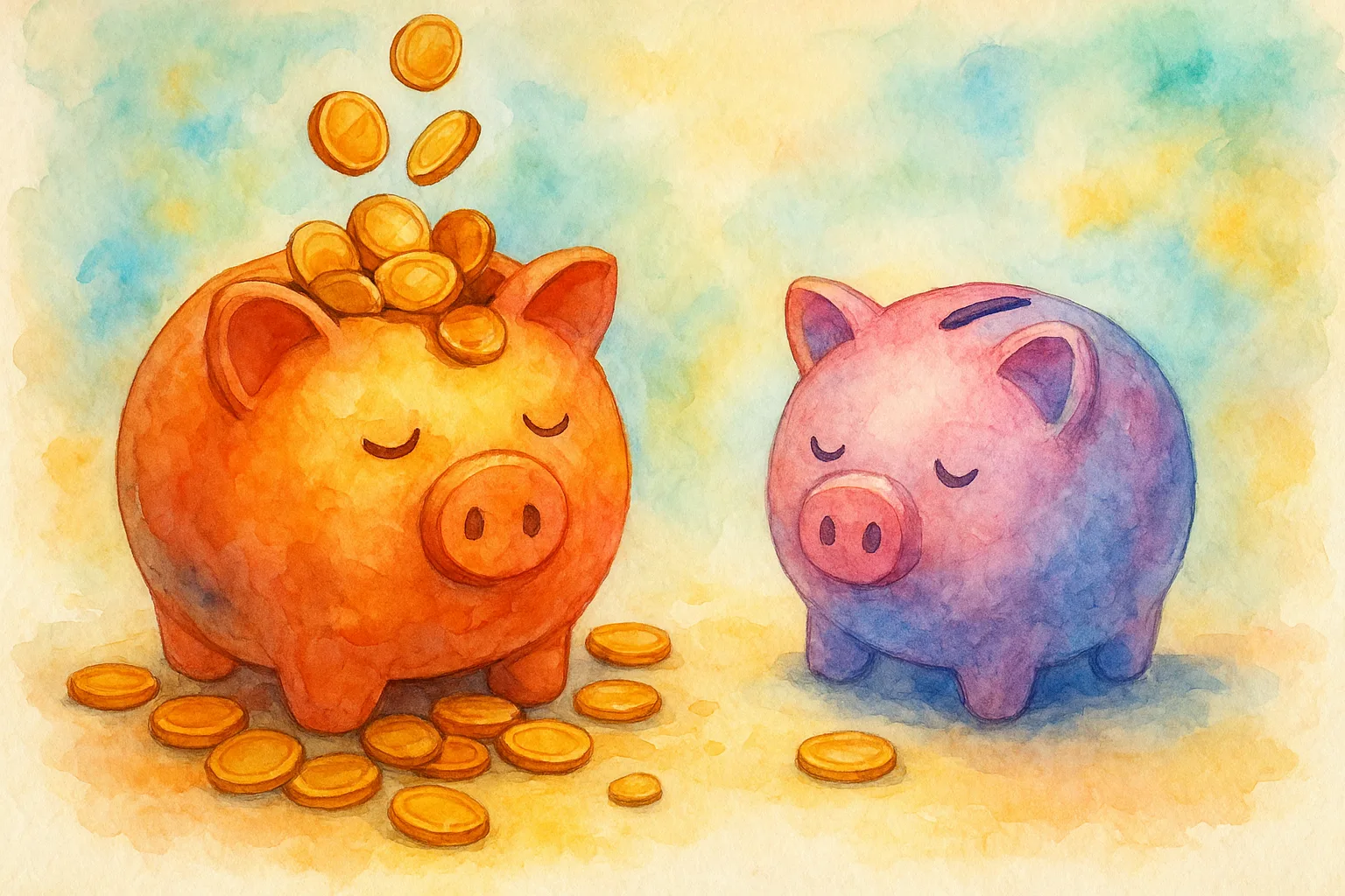 A simple chart showing over-budget and under-budget differences.