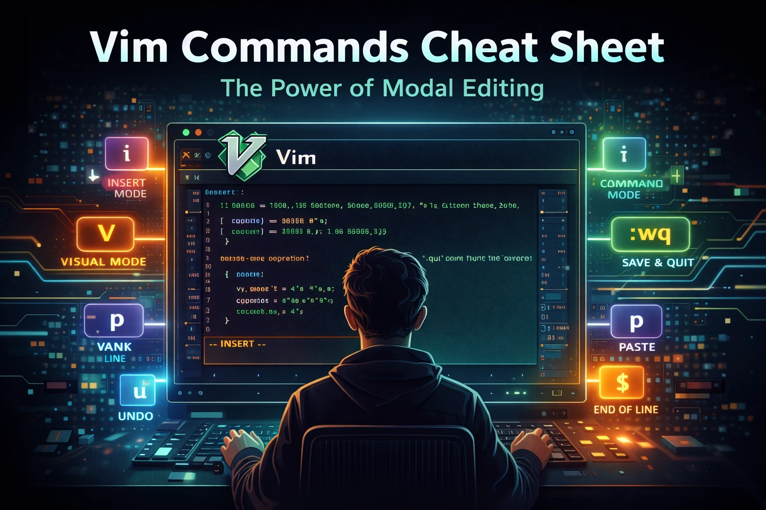 The Ultimate Vi/Vim Command Cheat Sheet — From Basics to Mastery