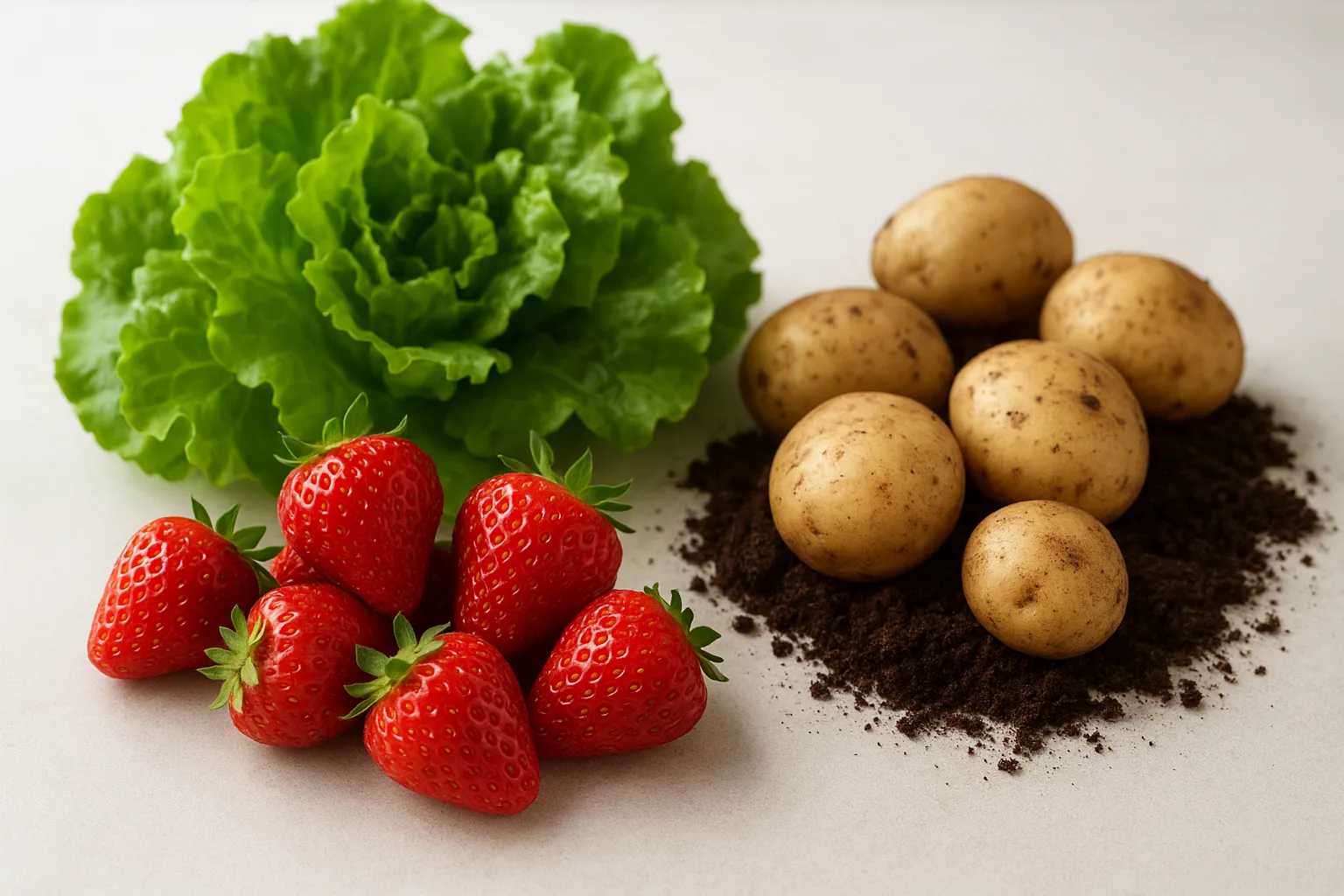 June Harvests: Strawberries, Lettuce, and Early Potatoes