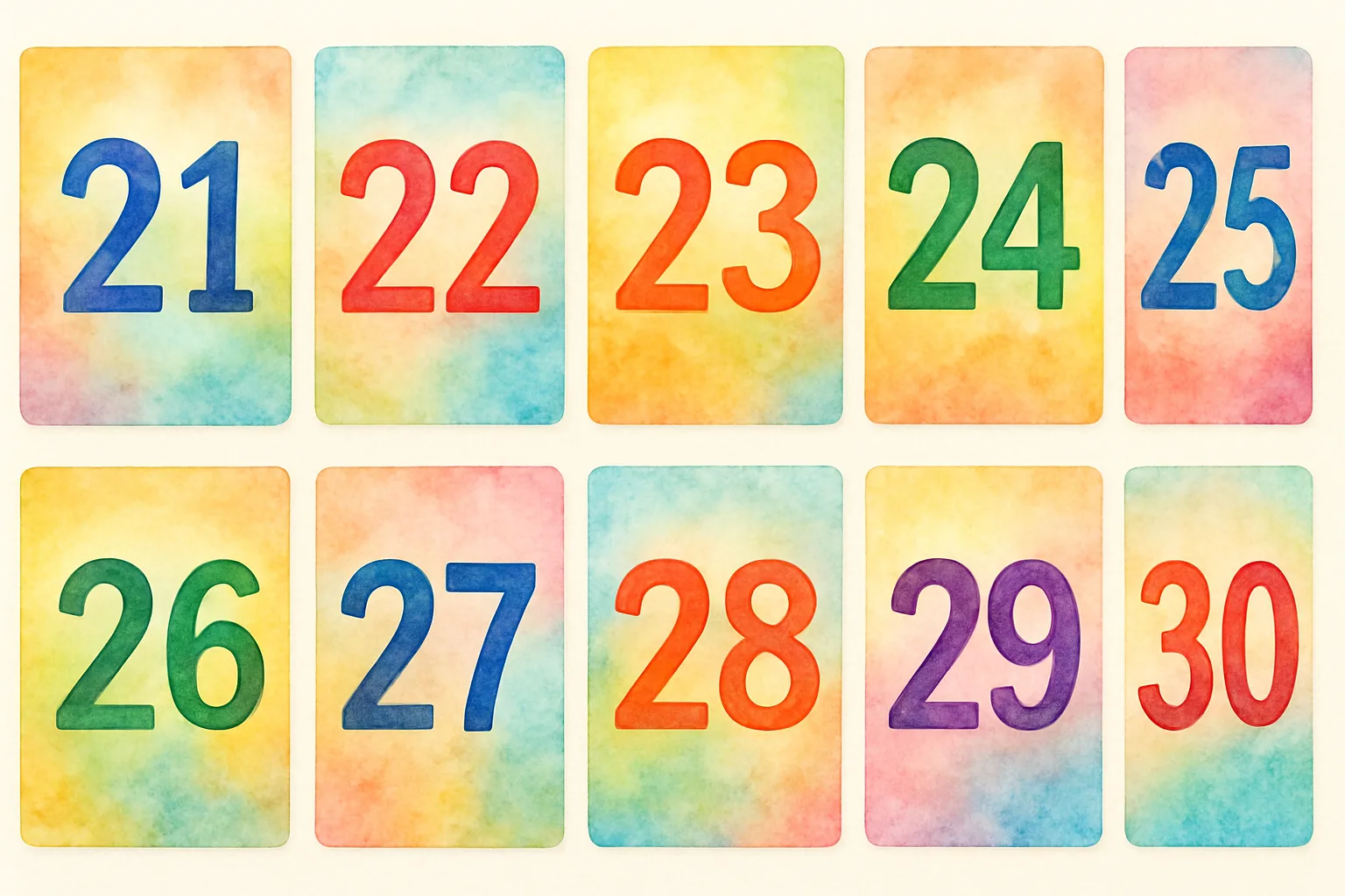 Learn Hindi: Numbers 21 to 30