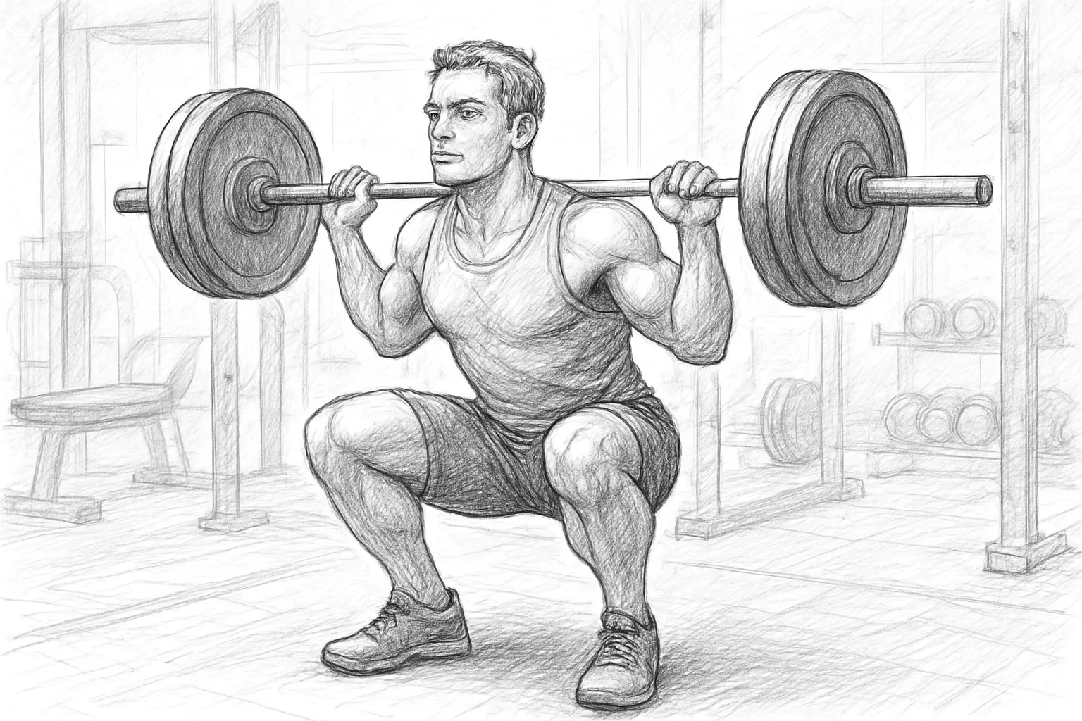 Person lifting weights with proper form for safety