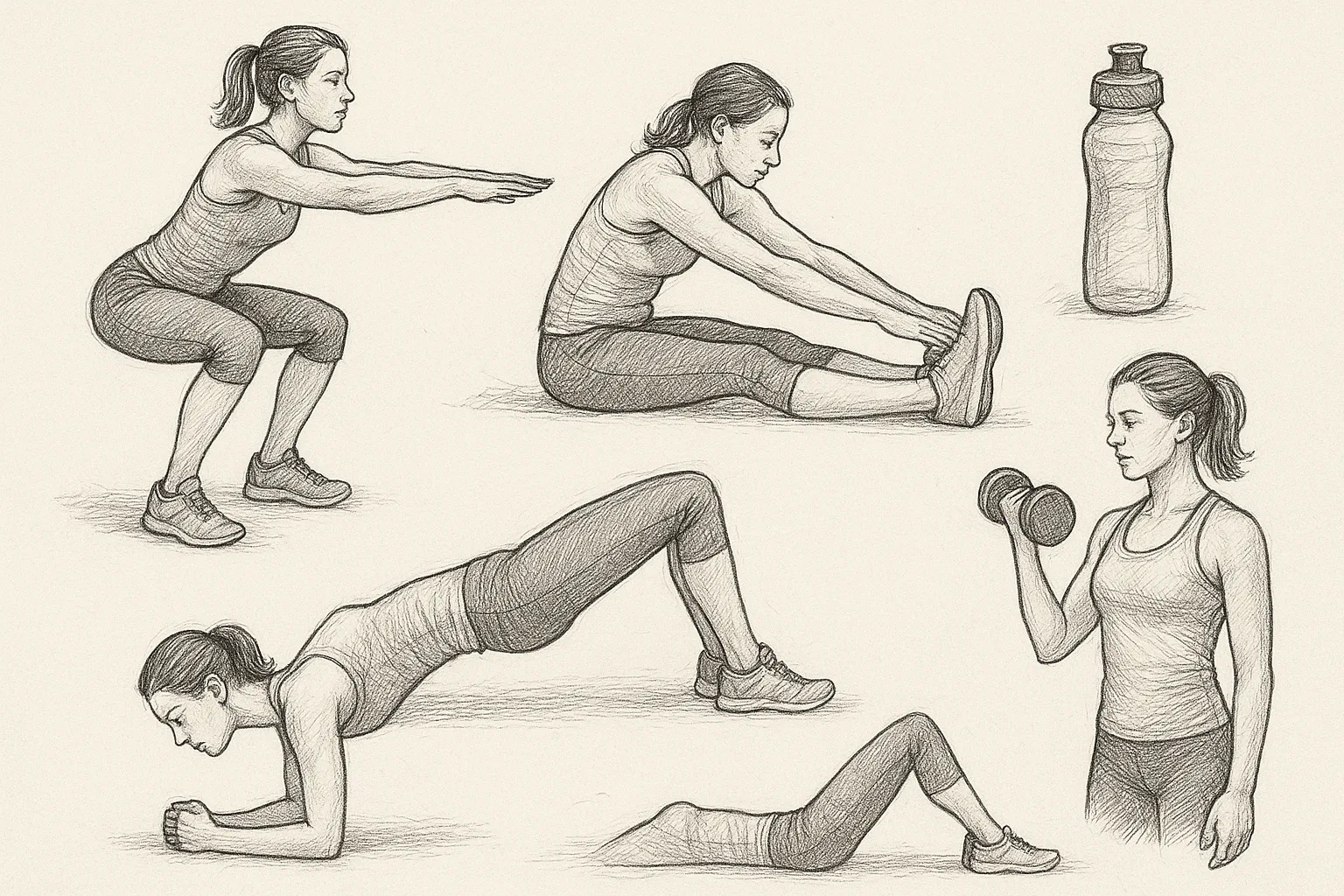 Person stretching before a workout to prevent overtraining.