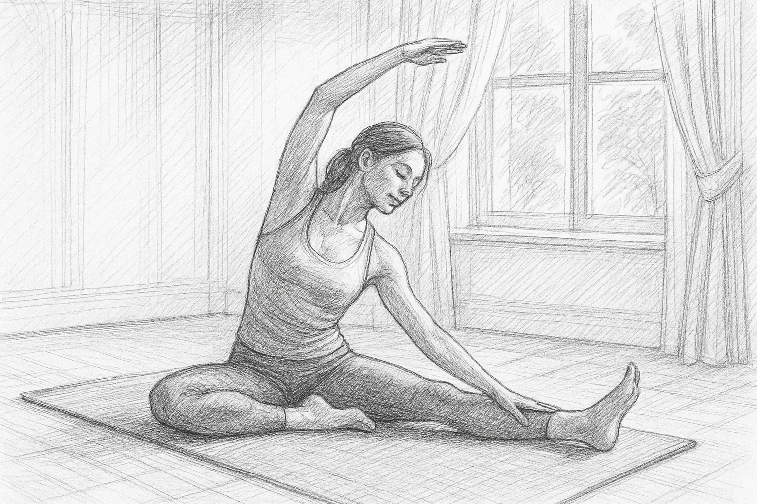 Person practicing gentle yoga stretches for improved mobility