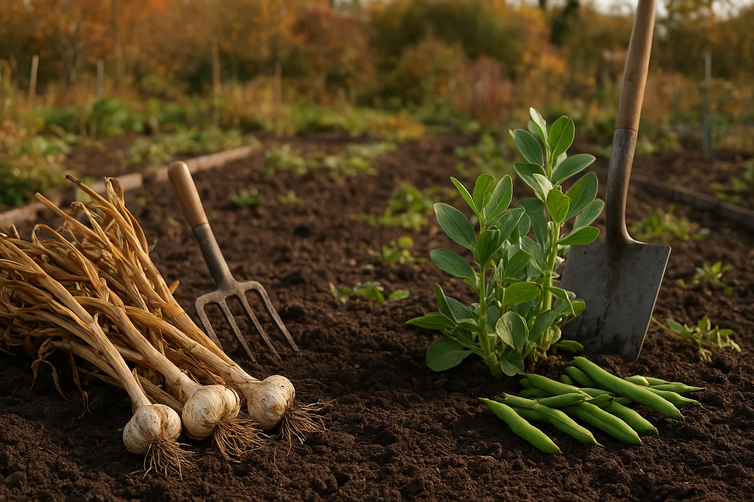 November in the Allotment: Garlic, Broad Beans, and Tidying Up