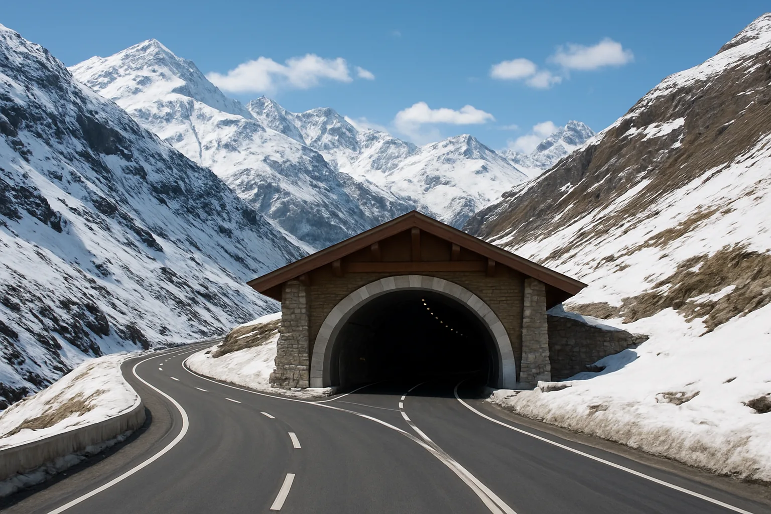 Atal Tunnel cutting through mountains connecting Lahaul-Spiti region.