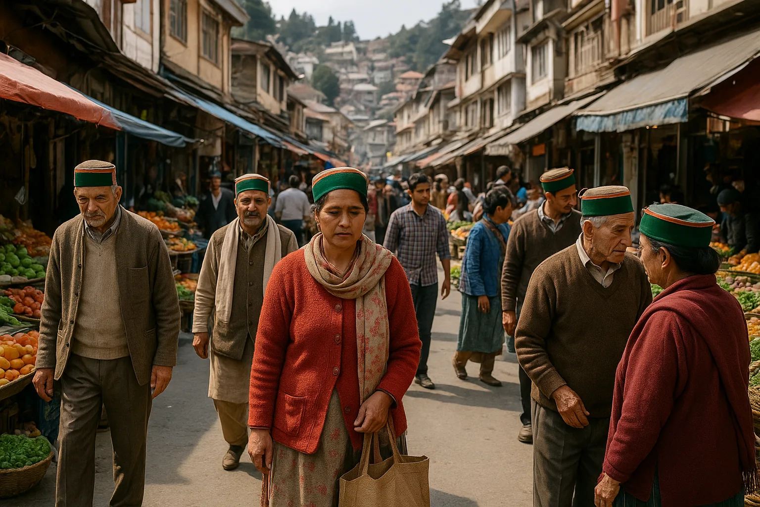Residents enjoying daily routines in Shimla, Himachal Pradesh, India.