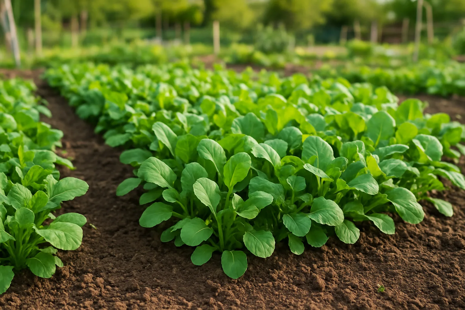 Green manure plants enriching soil nutrients in a garden.